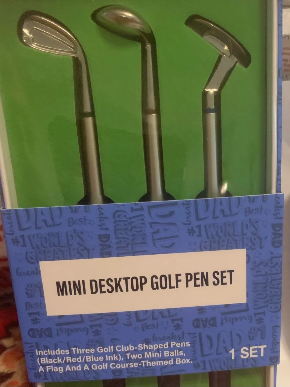 Mini Desktop Golf Pen Set and game - Green Great Gift for Father’s Day Dad NEW